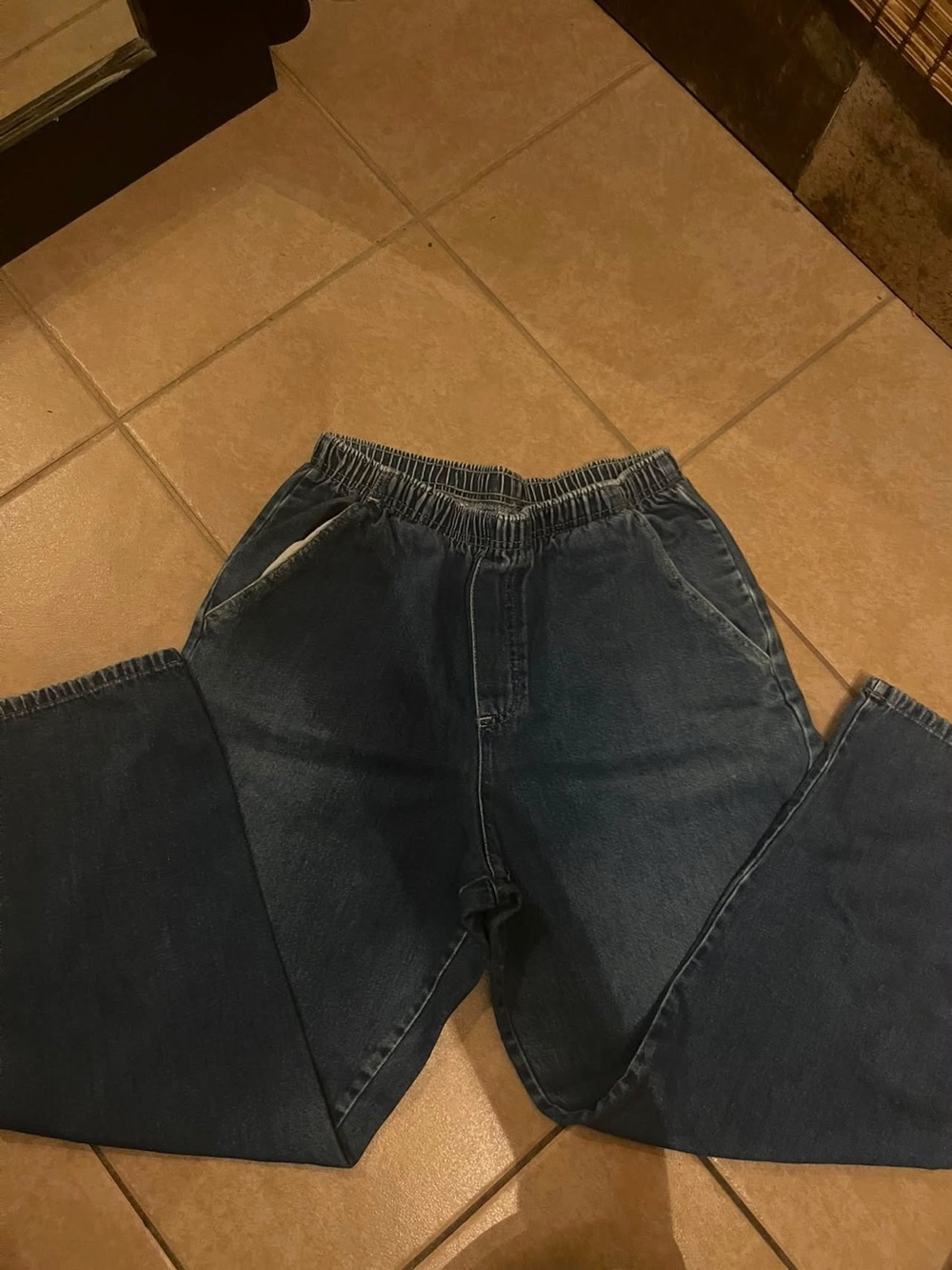 White Stag women’s Relaxed Dark Blue Elastic-Waist Jeans